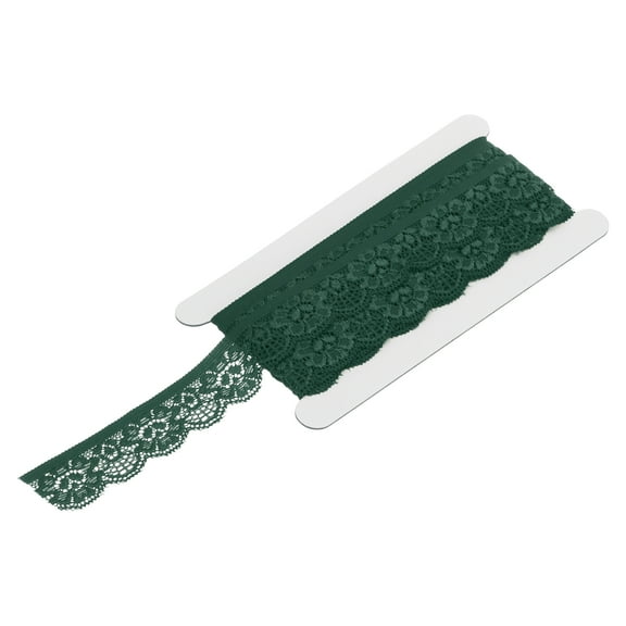 Lace Trim Vintage Crochet 0.98" x 5yards Dark Green Lace Ribbon for DIY Scrapbooking Clothes Fabric Wedding Decoration Gift Wrap