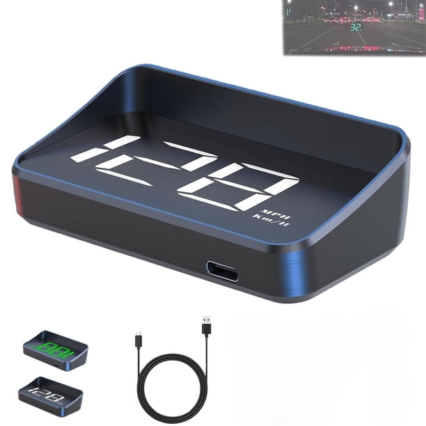 Velocímetro Digital GPS Universal para Auto con Plug & Play USB, Proyector de Parabrisas