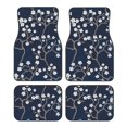 thumbnail image 1 of Balery Cherry Blossoms on Navy Background Juego de 4 Alfombrillas para Auto, Revestimientos de Caucho Resistente, Diseño Antideslizante, 1 of 7