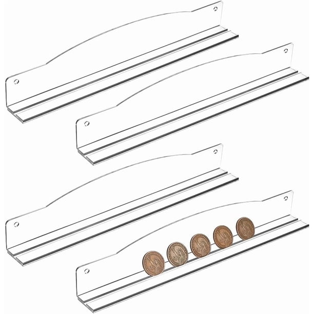 4 vitrinas de acrílico para monedas militares de una sola fila, para exhibir monedas, para montar en la pared, para guardar monedas