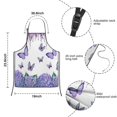 thumbnail image 3 of Purple Flower Butterfly Pattern Kids Aprons for Girls and Boys,Adjustable Neck Strap Toddler Aprons for Kids Cooking Baking, 3 of 6