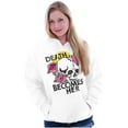 thumbnail image 3 of Death Becomes Her Skull Rose Tattoo Women Plus Size Graphic Pullover Hoodie Brisco Brands 2X, 3 of 4