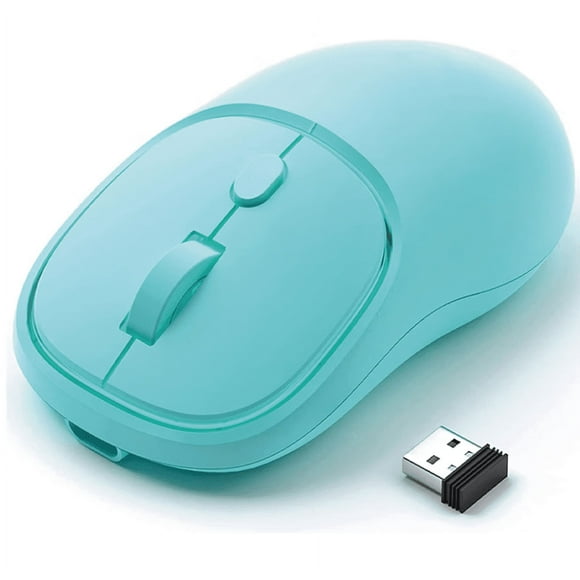Blue Rechargeable Wireless Mouse, Silent Computer Mouse, 2.4G Stable Wireless Mouse with LED Light, Portable Type-C Mouse with Port for Windows, Mac, Computer, MacBook