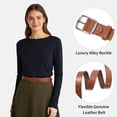 thumbnail image 5 of SENDEFN 2 Pack Women's Soft Leather Belt for Jeans Pants Dress Fashion Ladies Waist Belt with Elegant Buckle, 5 of 7