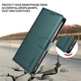 thumbnail image 5 of For Samsung Galaxy S26 5G 6.3inch Phone Case Wallet, RFID Blocking Magnetic Buckle Flip Leather TPU Cover with Card Holder Wrist Strap Shockproof Phone Case,Green,For Galaxy S26 (5G), 5 of 9