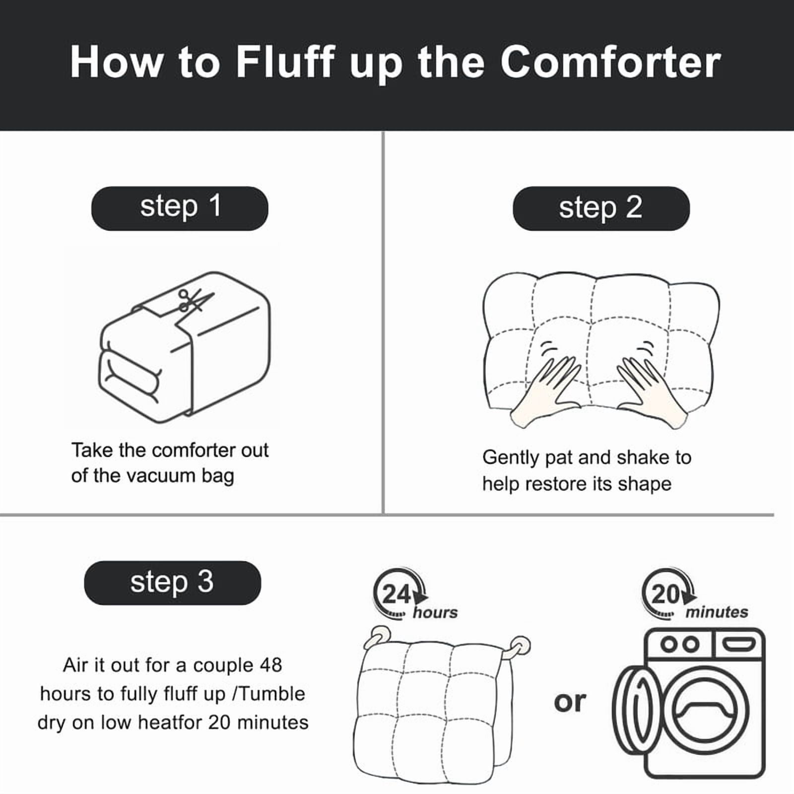 Goose Down Comforter, King Size Extra Fluffy Grey Duvet Insert, Ultra-Soft Breathable All Season Hotel Luxury Bedding, Down Proof Fabric, Plush Comfort