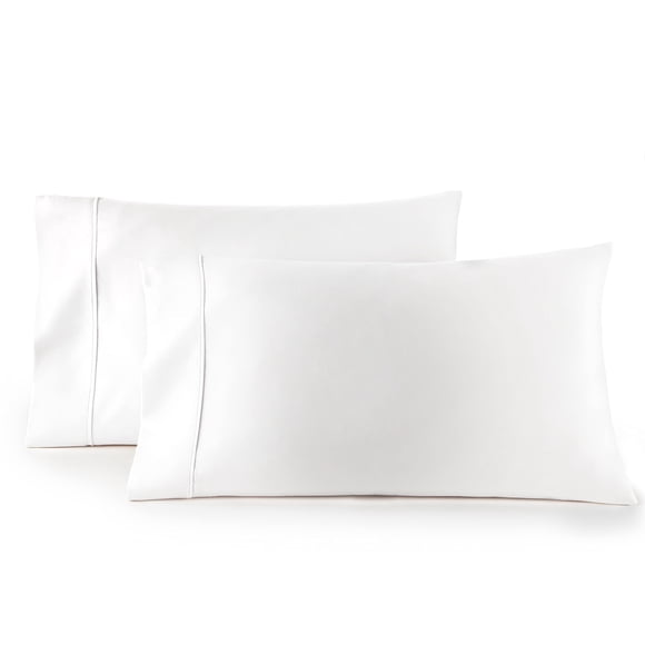 HC Collection Pillow Cases Standard Size/Queen Size Set of 2- Microfiber, Extra Soft Pillowcases - Easy Care & Machine Washable - White