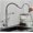 Brushed Nickel, variant on Pull Out Kitchen Faucet, 360 Degree Rotate Spout, 3-Function Spray Head, Cold and Hot Deck Mounted Brass Single Handle Kitchen Mixer Tap,Matte Black