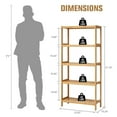 thumbnail image 3 of MOTION 5-Tier Bamboo Shelf, Narrow Storage Organizer for Home, Office, Bathroom or Kitchen, Durable Book Rack with Natural Bamboo Construction for Books, Plants, Decor, 3 of 6