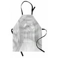 thumbnail image 1 of Outer Space Apron Extraterrestrial Construction to Visit Astronomical Bodies Cosmonaut Flight Theme, Unisex Kitchen Bib Apron with Adjustable Neck for Cooking Baking Gardening, White, by Ambesonne, 1 of 3