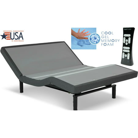 LEGGETT & PLATT S-CAPE 2.0 PERFORMANCE ADJUSTABLE BED WITH MLILY HARMONY GEL MATTRESS (CAL KING (ONE CAL KING (Best Bed Base For Memory Foam Mattress)