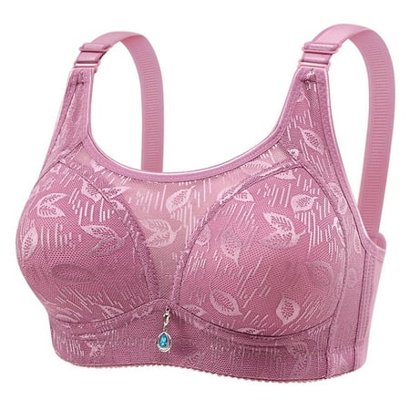 Elvqul Lace Bras for Women Lightweight Purple Nylon Plus Size Bralette Breathable Wireless Underwear Bras