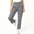thumbnail image 7 of Dagugfen Womens Scrub Pants Elastic Waist Breathable Straight Leg Full Length Pants Workwear Uniform Pants with Pockets, 7 of 7