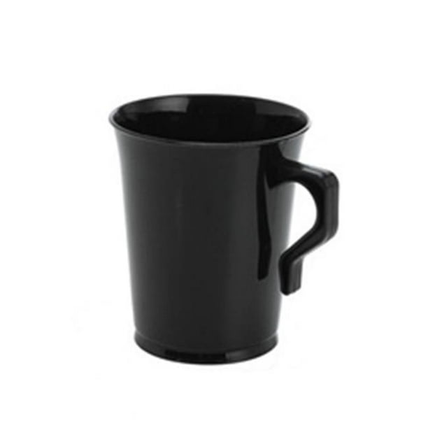 CPC 8YOSB1 Disposable 8 oz Hard Plastic Black Elegant Coffee Mug, Case