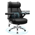 thumbnail image 6 of FASTES Leather Office Chair Big and Tall Desk Office Chair, 500lbs Computer Chair Ergonomic Extra Wide Gaming Chair with Adjustable Lumbar Support 5D Flip Arms, Black, 6 of 10