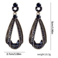 thumbnail image 3 of Pendientes para mujer, regalos para mujer, pendientes largos vintage de aguja con forma de gota de agua y diamantes, delicados pendientes de diamantes de imitación azules, pendientes dorados., 3 of 5