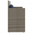 thumbnail image 3 of vidaXL Garden Bench with Cushions Grey Poly Rattan, 3 of 5