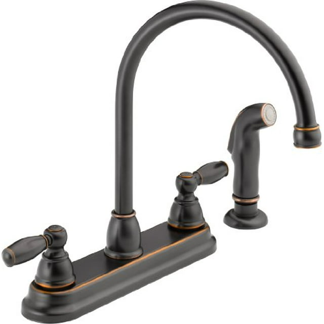 Peerless P299575LF-OB Apex Two Handle Kitchen Faucet with Spray, Oil Bronze