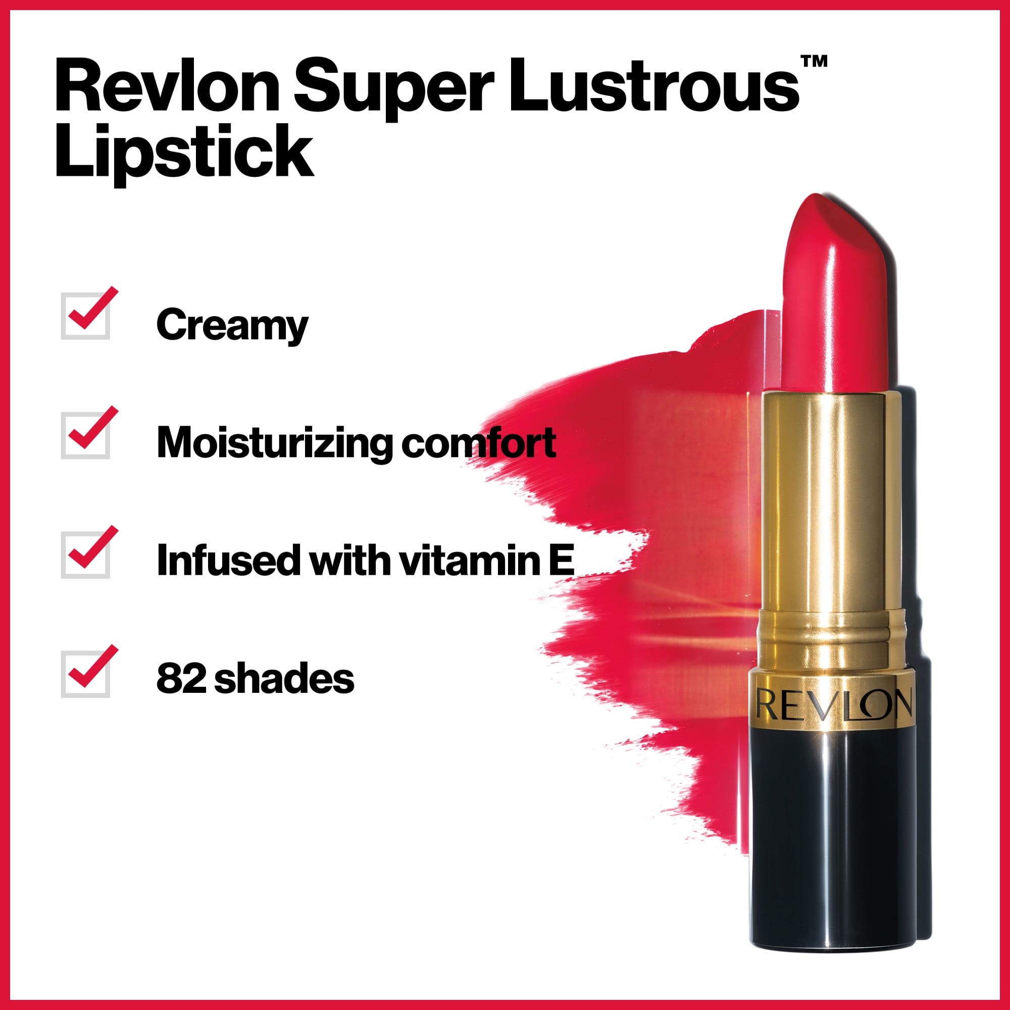 Revlon Super Lustrous Lipstick, Cream Finish, High Impact Lipcolor with  Moisturizing Creamy Formula, Infused with Vitamin E and Avocado Oil, 630 Raisin  Rage,  oz 