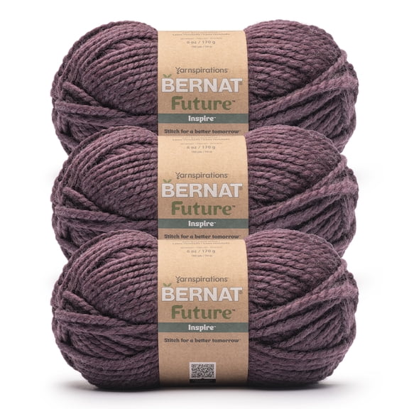 Bernat® Future Recycled Wool™ #6 Super Bulky Blend Yarn, Plum Luck 6oz/170g 108 Yards (3 Pack)