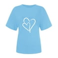 thumbnail image 4 of Tbopshirt Valentine's Day T-Shirts for Women Short Sleeve Graphic Tees, Plus Size Tops,Valentines Day Fashion Crewneck Printing Love Heart T-Shirt Casual Loose Womens Tops S-XXXL, 4 of 6