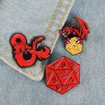 thumbnail image 3 of Broche de goteo de dibujos animados dados D20 broche alfiler bolso de mezclilla joyería, 3 of 6