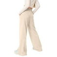 thumbnail image 4 of Girls Baggy Sweatpants Fashion Relaxed Fit Joggers Pants With Drawstring Spring Running Pants With Pocket Beige, 4 of 5
