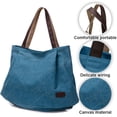 thumbnail image 3 of Canvas Tote bag women's school work travel and shopping, 3 of 6