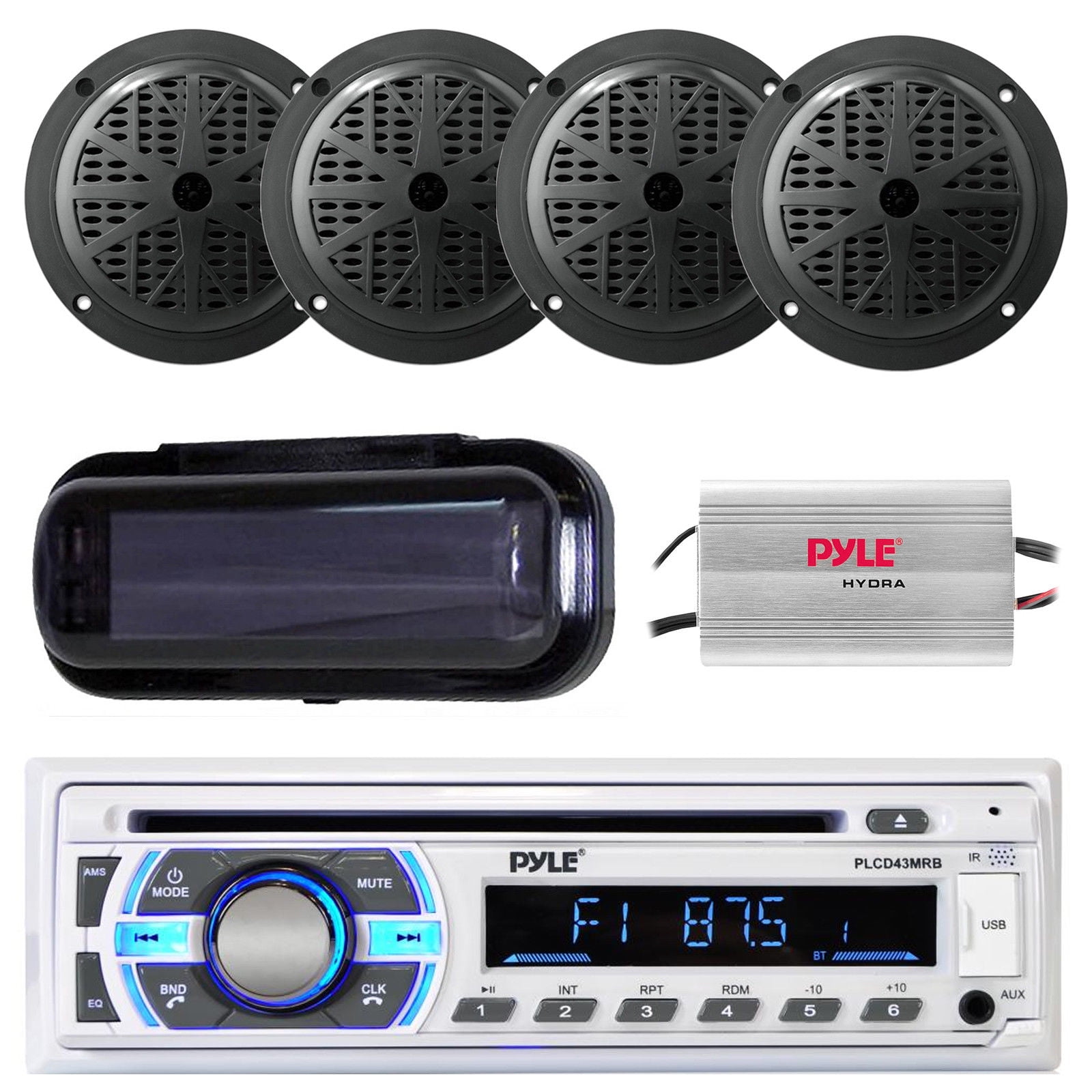 (4) Dual 5.25 Waterproof Marine Speakers, 2Way Full Range Stereo Sound