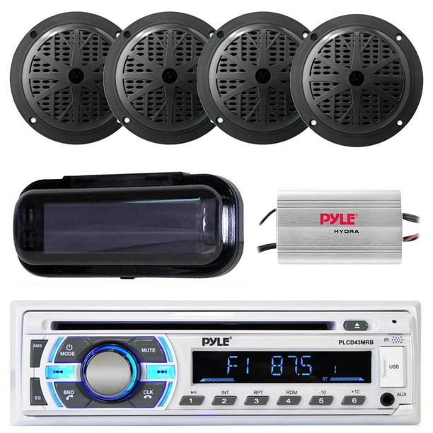 (4) Dual 5.25 Waterproof Marine Speakers, 2Way Full Range Stereo Sound