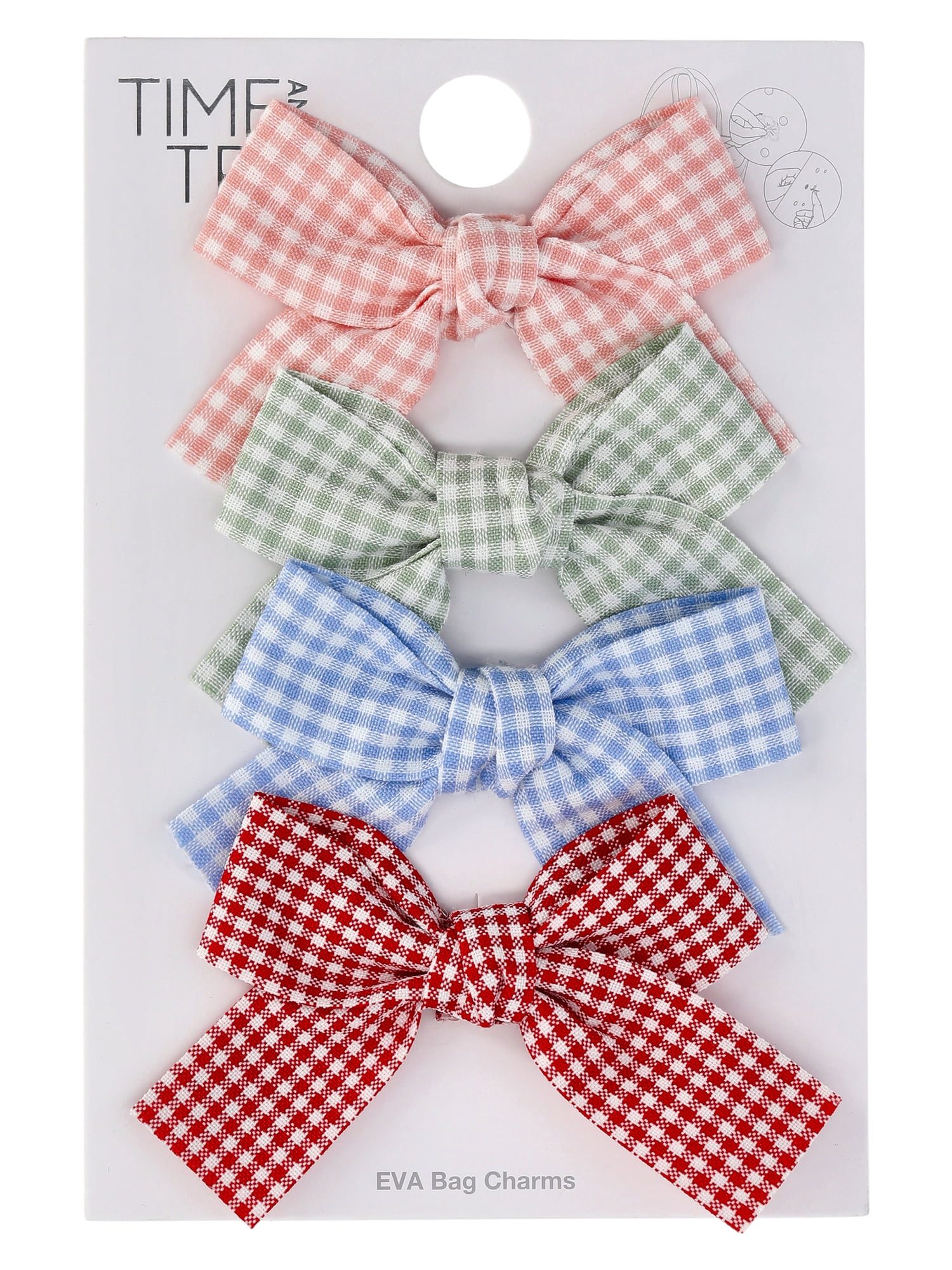 Time and Tru Women's Bow Handbag Charms for EVA Beach Tote Pack of 4