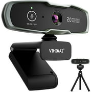 FHD 1080P USB Web Camera, Streaming Webcam with Microphone & Mute Button & Tripod Stand Compatible