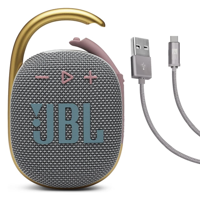 Altavoz JBL Clip 4 Gris con Cable USB Trenzado Case Logic