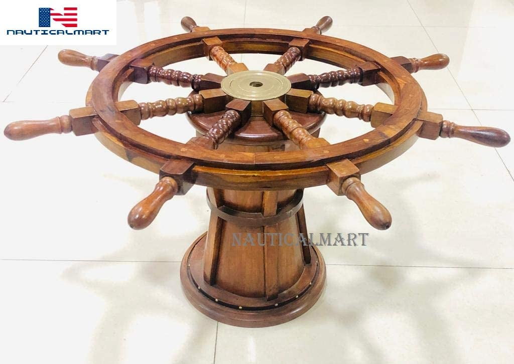 NauticalMart Ship Wheel Coffee Table (30'')