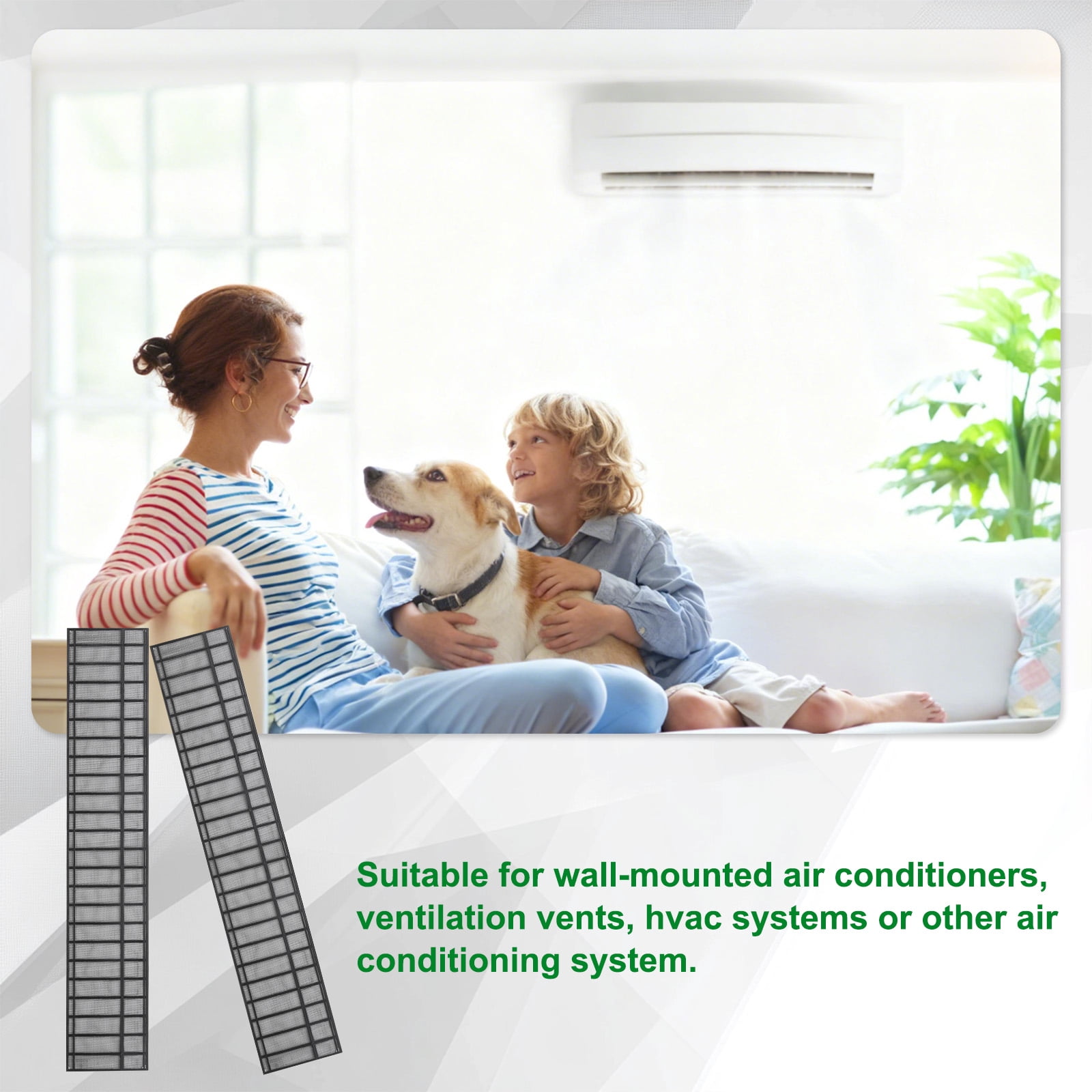 Uxcell Room Air Conditioner Filters Replacement (47" x 8.7") - Air Filter Replacement Parts Nylon Air Filter Screen Mesh Sheet for Home/Air Conditioning