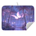 thumbnail image 5 of Ryvnso Butterfly Palm Tree Night Dish Drying Mat for Kitchen Countertop 16x18 Small Dish Pad Drainer Rack Dish Sink Mats, 5 of 7