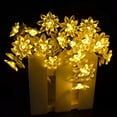 thumbnail image 2 of RV Guirnalda de luces con pilas de 6 m, 40 LED, lámpara de hadas de loto, temporizador de 8 modos, guirnalda interior de flores de goma suave para niños, dormitorio, fiesta, boda, decoración de jardín (blanco cálido) Rojo Verde, 2 of 5