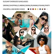 Joopin Polarized Womens Sunglasses Ladies Large Frame Driving Cycling Sun Glasses Tortoise Shades (Crystal Amber)