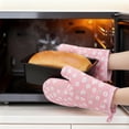 thumbnail image 4 of Unique Bargains Soft Heat-Resistant Cotton Oven Mitts 2 Pcs Pink 10.2x5.5 Inch, 4 of 6