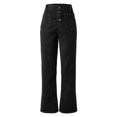 thumbnail image 3 of Gibobby Jeans mujer cintura alta Vaqueros nuevos para mujer, vaqueros con realce de botín para mujer, vaqueros de pierna recta para mujer 2023(Negro,CH), 3 of 5
