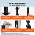 thumbnail image 4 of Glass Clamp, 35.83" Height Stainless Steel Glass Railing Bracket for Tempered Glass, 4 of 12