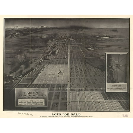 - LAMINATED POSTER24x36 Birdseye view from South Broadway ... showing Harlem, Jacksons Broadway Heights & city of Denver.