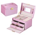 thumbnail image 1 of Jewelry Organizer Portable Pure Color Large Capacity Necklace Case Earrings Case, 1 of 6
