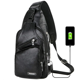 thumbnail image 1 of Bolso Pecho Unisex 2021: Estilo Moderno con Ranura para Audífonos y USB, Impermeable, Ideal para Viajes, Trabajo o Regalo Funcional, 1 of 4
