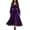 Purple, variant on Women's Renaissance Dress Velvet Evening Gown, V-Neck Long Sleeve Medieval Dress with Lace Panel Detailing White 2Xl