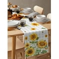 thumbnail image 2 of Table Runner Dresser Scarf 13 x 72 Inch Vintage Sunflower Bee Gray Plaid Country Farmhouse Table Runners Non-Slip Heat Kitchen Dining Table Decor for Indoor Outdoor Home Party Decoration, 2 of 7
