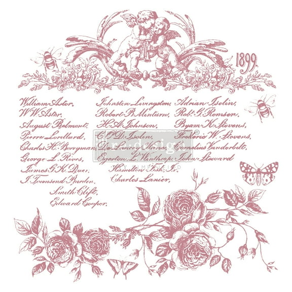 Prima Marketing Re-Design Decor Clear Cling Stamps 12"X12"-Floral Script