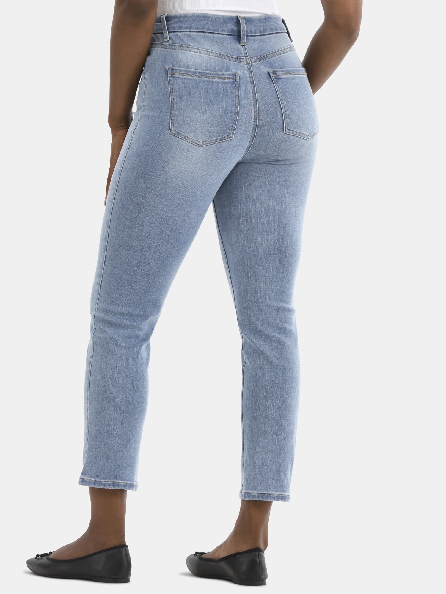 Time and Tru Women's High Rise Straight Leg Denim Jegging, 27.5" Inseam, Sizes XS-XXXL