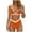 Orange, variant on Women White Trim Bikini Set V Neck Tank Swimsuits Cropped Bikini Swimsuit Dressy Summer Swimsuit Bathing Suit Plus Size