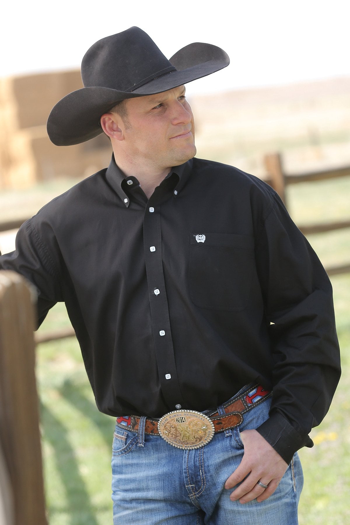 plain black button down